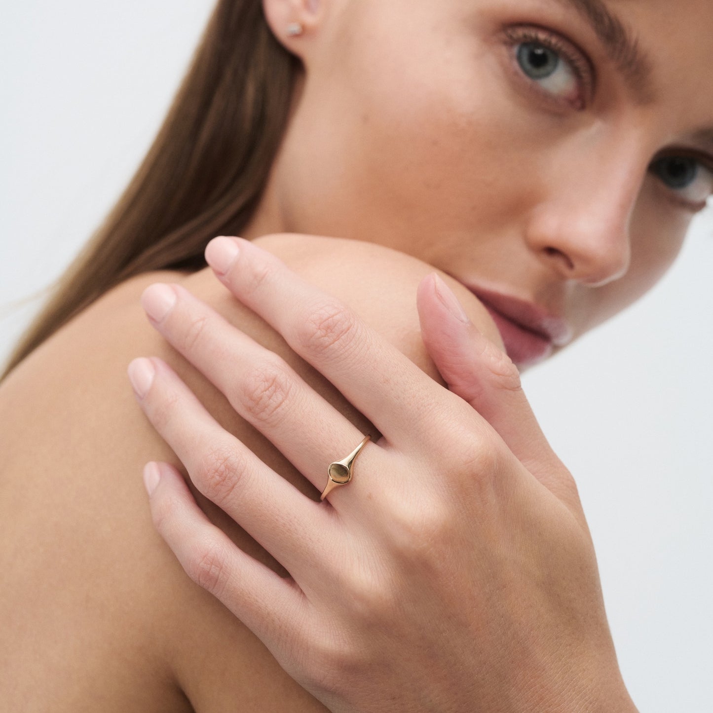 Oval Signet Wedding Band