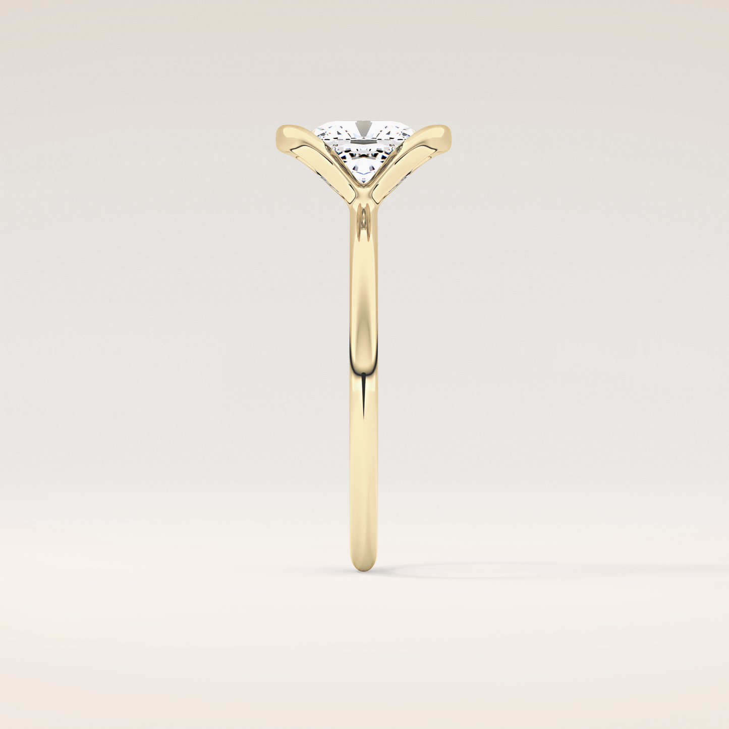 2.0 CT Cushion Cut Half Bezel Lab-Grown Diamond Engagement Ring