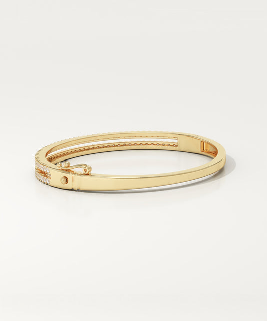 2.5 TCW Round Shaped Lab-Grown Diamond Bangle Bracelet