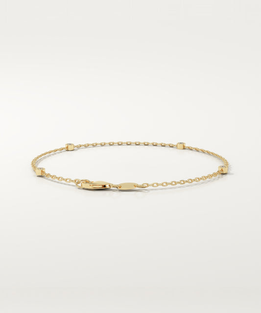 0.06 TCW Round Shaped Lab-Grown Diamond Chained Bracelet