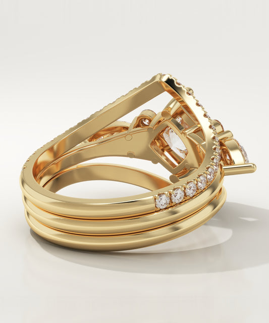 Princess Cut Cluster Lab-Grown Diamond Bridal Set