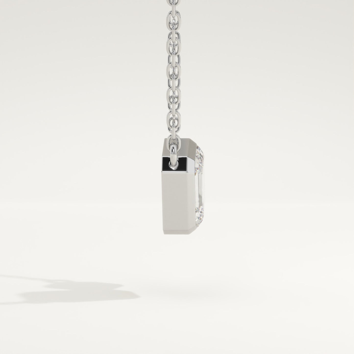 3.21 TCW Emerald & Asscher Toi Et Moi January-Garnet Birthstone Necklace