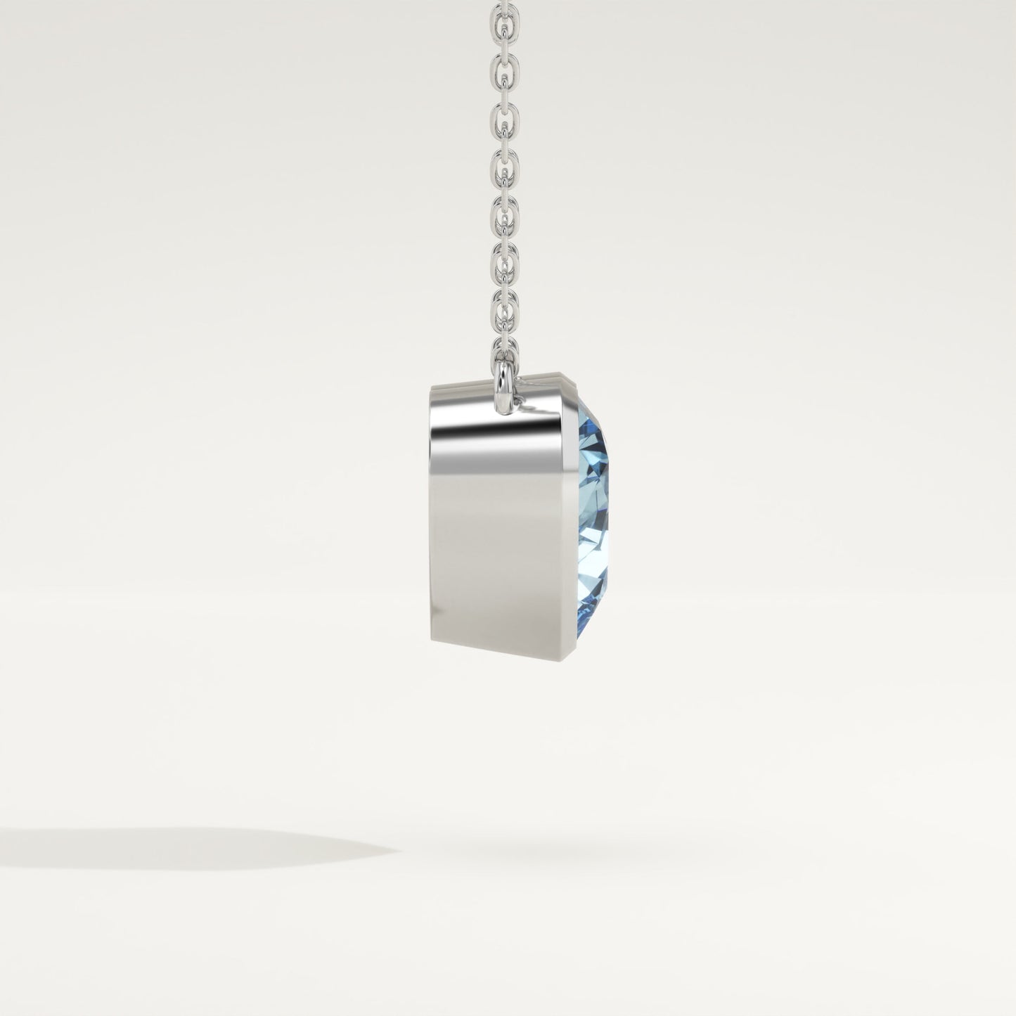 1.81 CT Heart March-Aquamarine Solitaire Birthstone Necklace