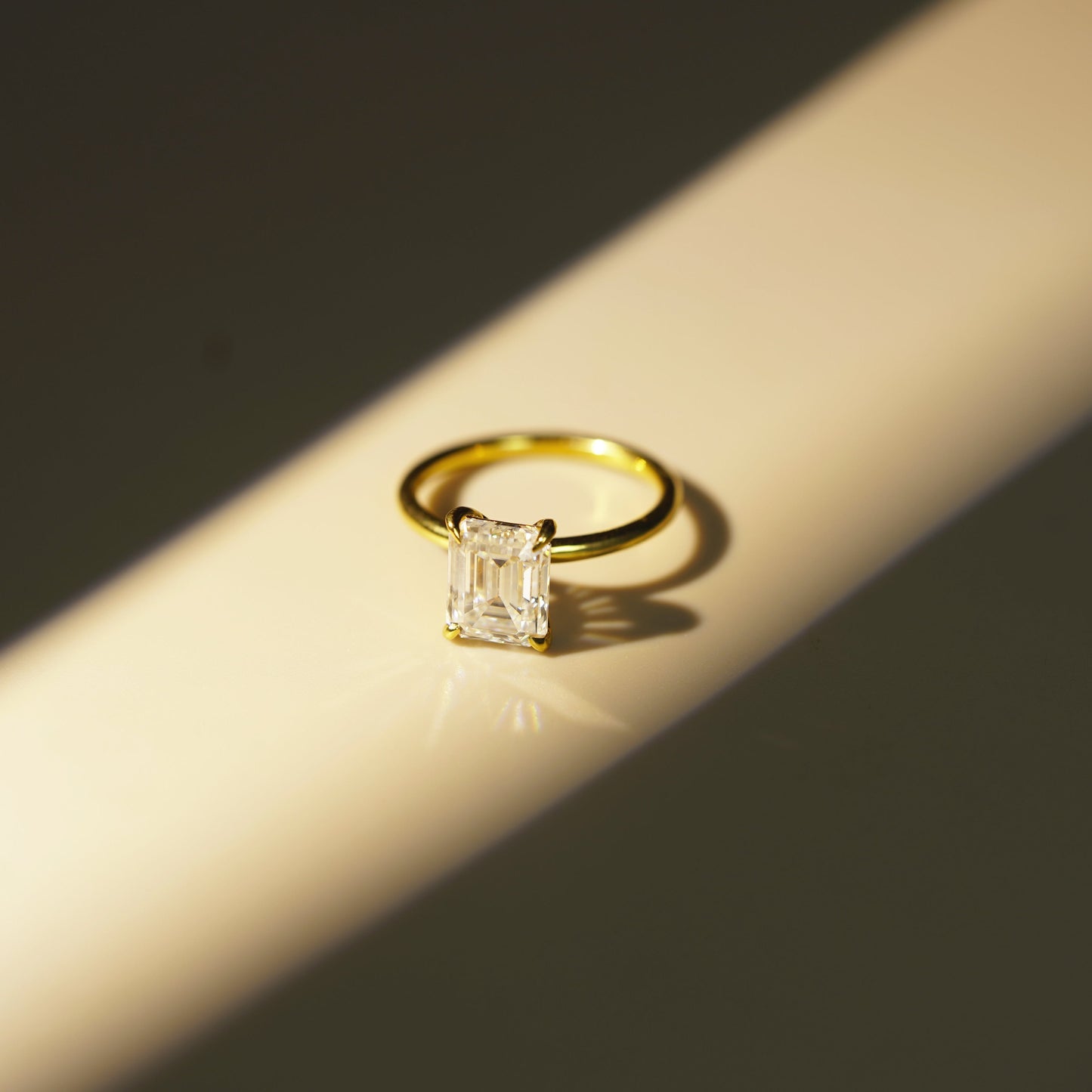 Emerald Cut Solitaire Lab-Grown Diamond Engagement Ring