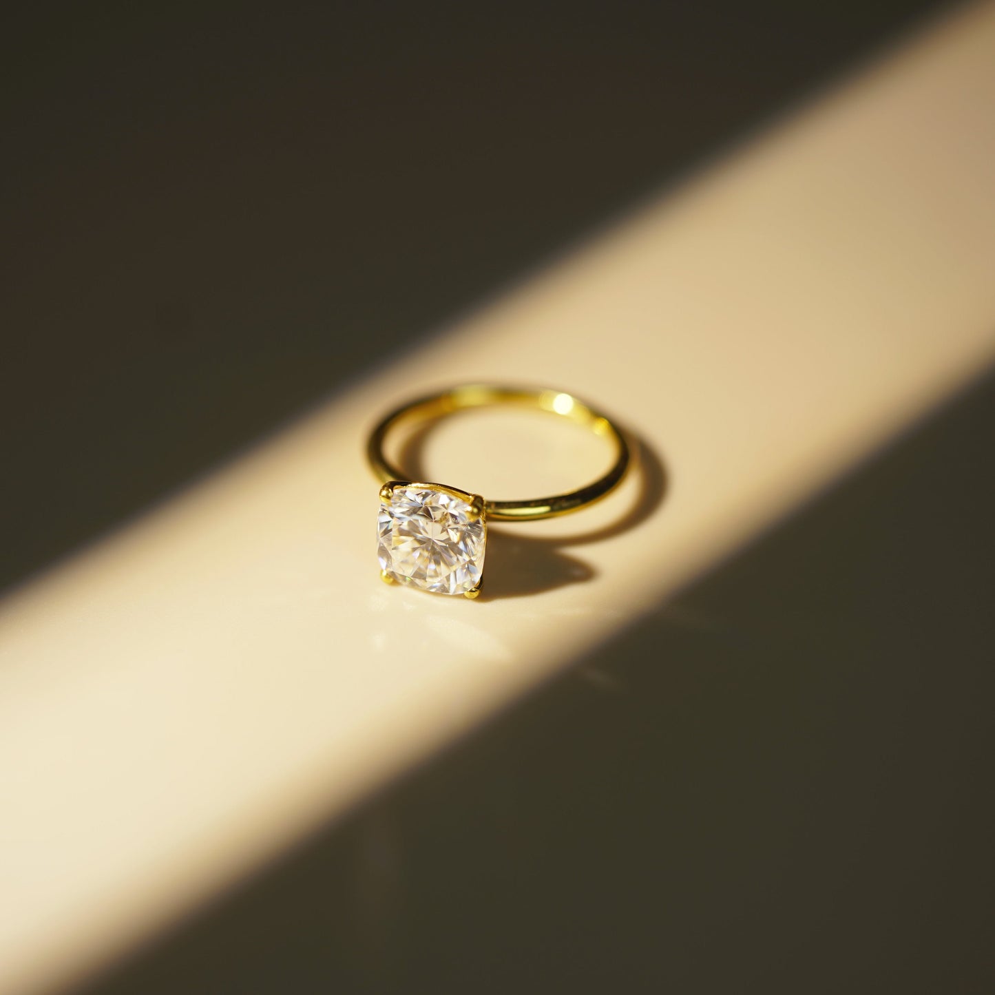 Cushion Cut Solitaire Lab-Grown Diamond Engagement Ring