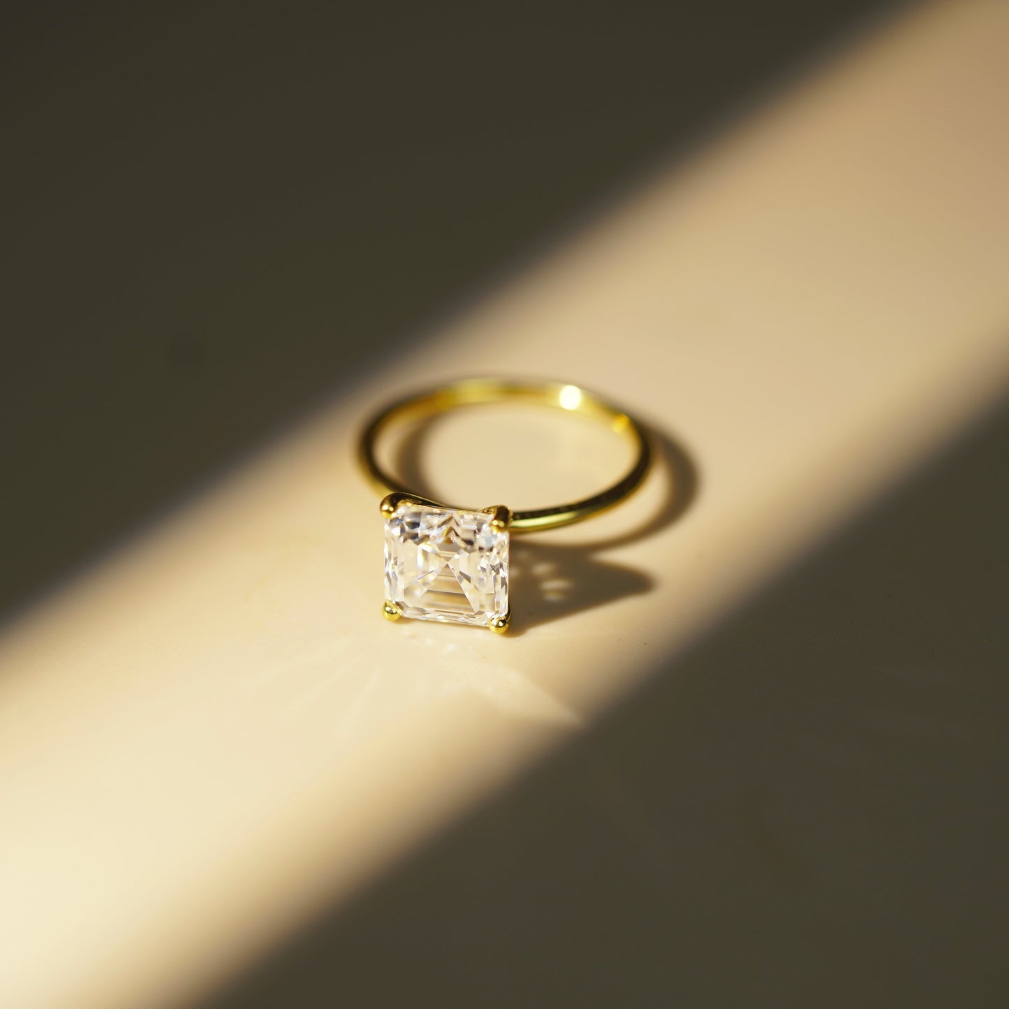 Asscher Cut Solitaire Lab-Grown Diamond Engagement Ring