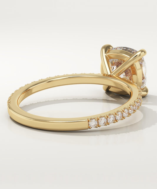 Cushion Cut Pave Lab-Grown Diamond Engagement Ring