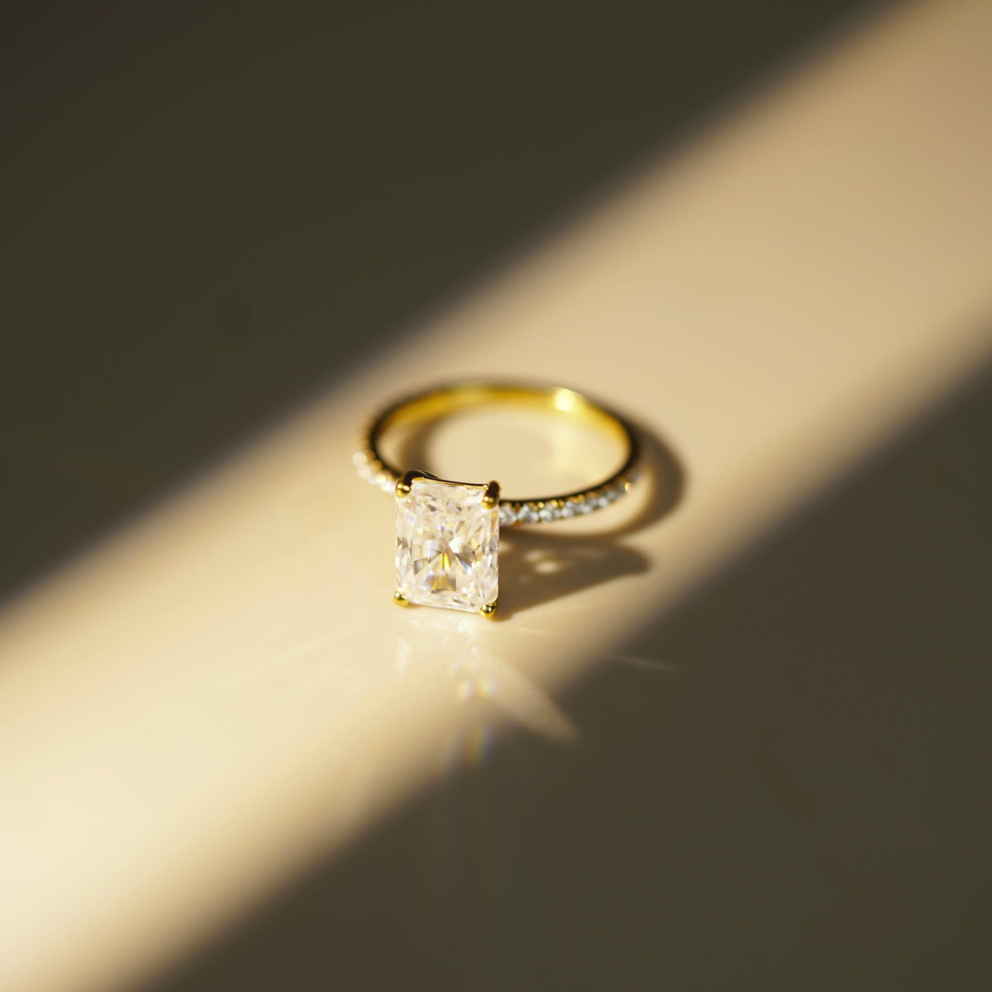 Radiant Cut Pave Lab-Grown Diamond Engagement Ring