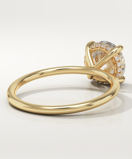 Round Cut Hidden Halo Lab-Grown Diamond Engagement Ring