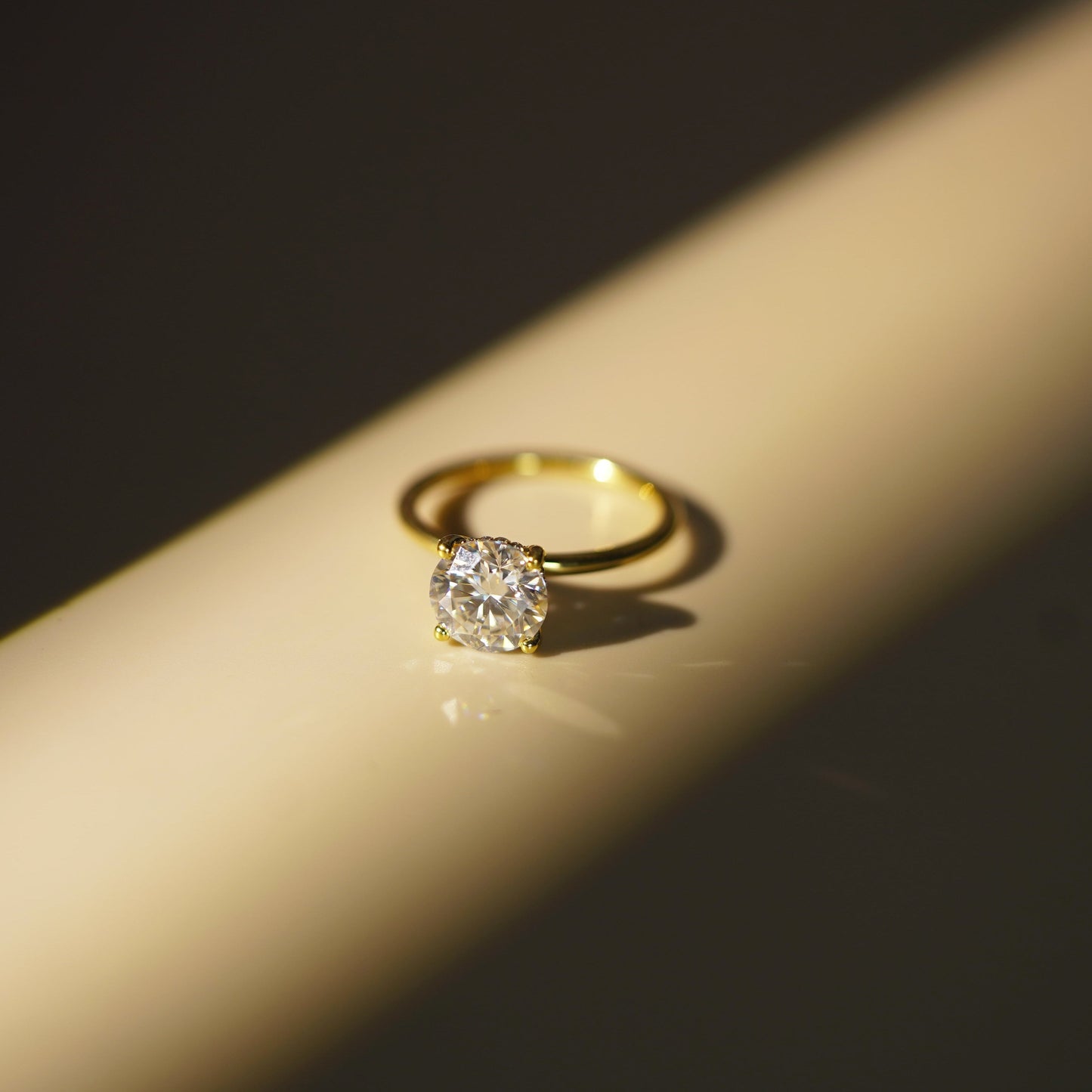 Round Cut Hidden Halo Lab-Grown Diamond Engagement Ring