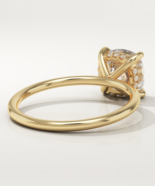 Cushion Cut Hidden Halo Lab-Grown Diamond Engagement Ring