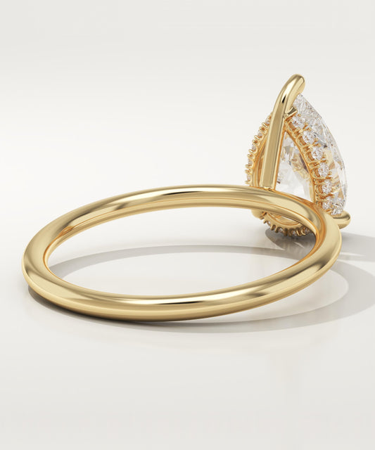Pear Cut Hidden Halo Lab-Grown Diamond Engagement Ring