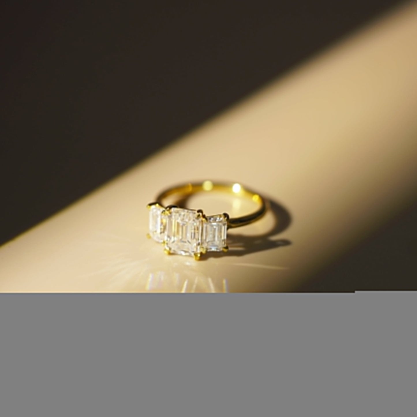 Emerald Cut Three Stone Lab-Grown Diamond Engagement Ring