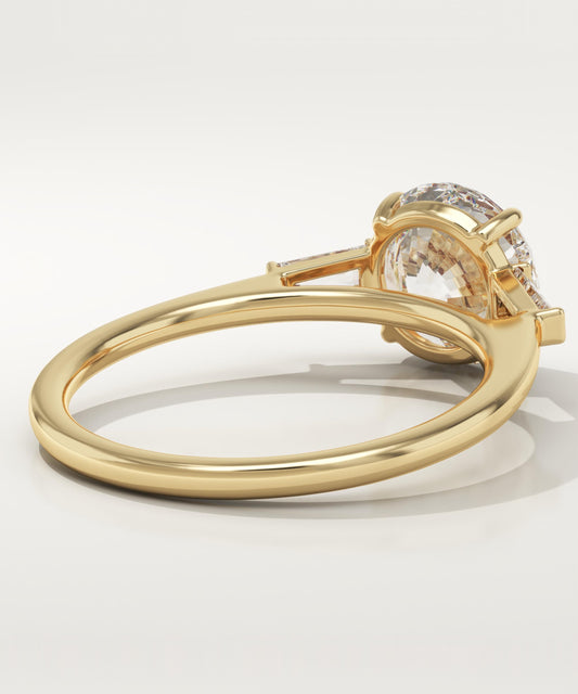 Round Cut Three Stone Lab-Grown Diamond Engagement Ring