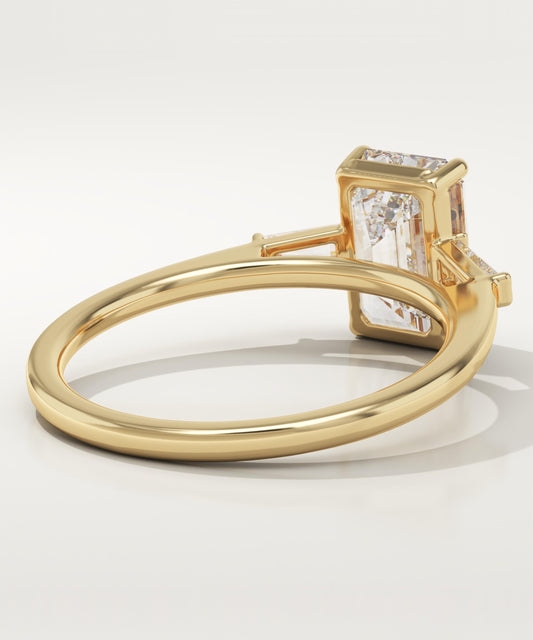Emerald Cut Three Stone Lab-Grown Diamond Engagement Ring