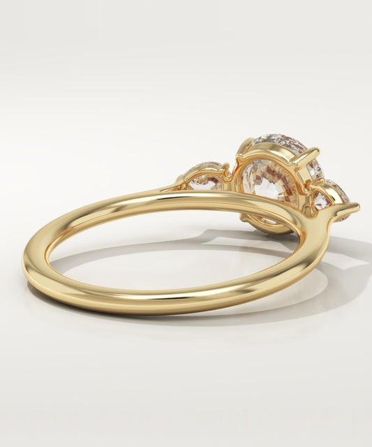 Round Cut Three Stone Lab-Grown Diamond Engagement Ring