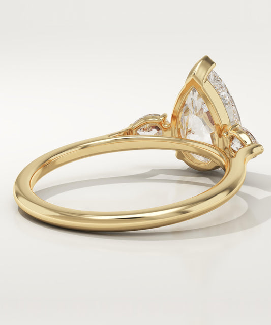 Pear Cut Three Stone Lab-Grown Diamond Engagement Ring