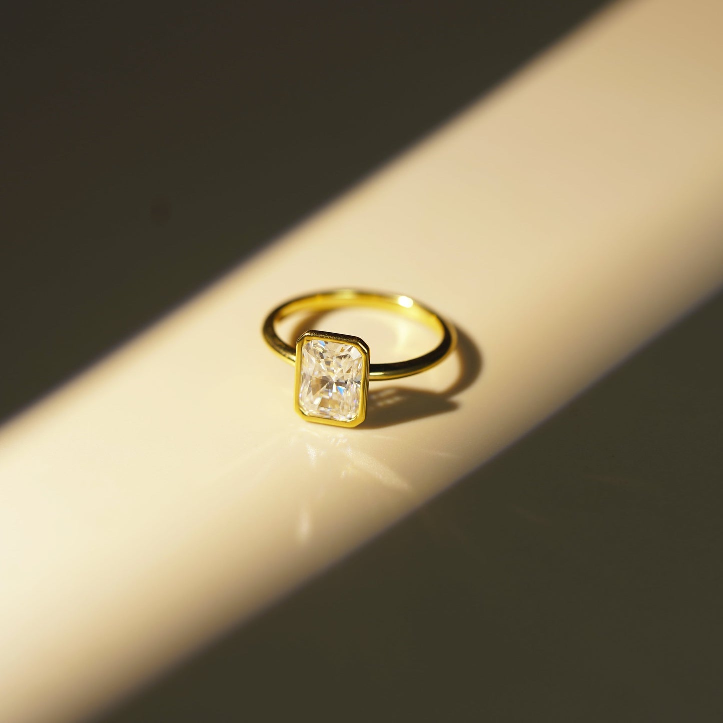 Radiant Cut Bezel Lab-Grown Diamond Engagement Ring