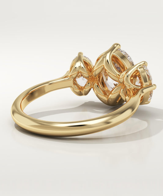 Oval Cut Three Stone Lab-Grown Diamond Engagement Ring