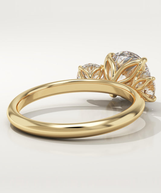 Round Cut Three Stone Lab-Grown Diamond Engagement Ring