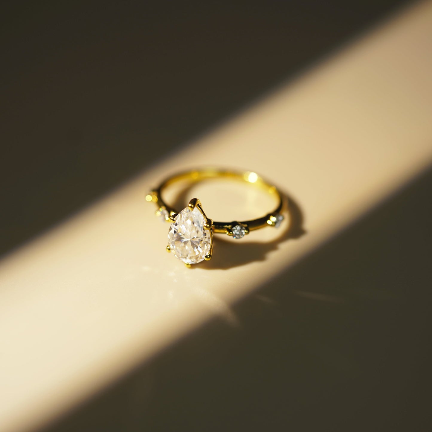 Pear Cut Dainty Pave Lab-Grown Diamond Engagement Ring