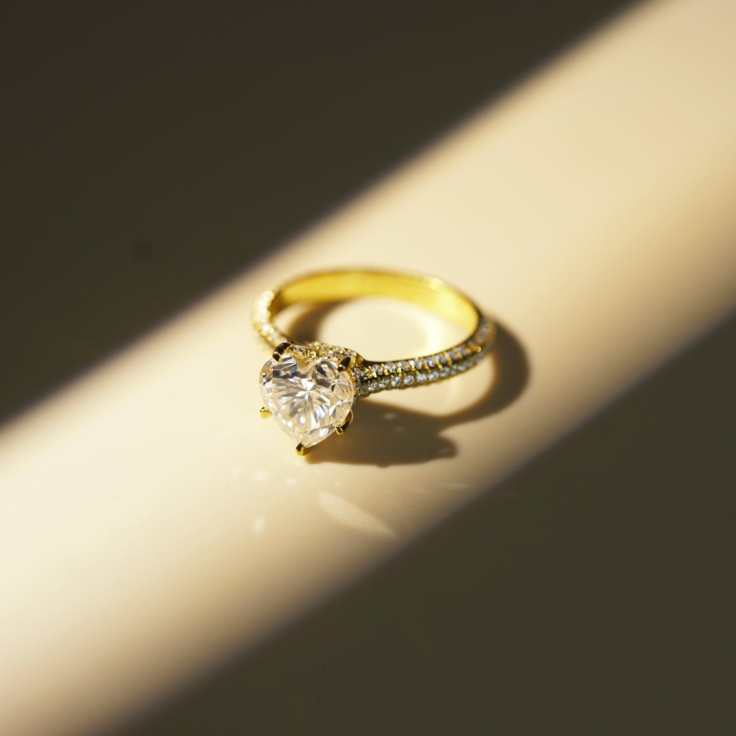 Heart Cut Hidden Halo & Triple Pave Lab-Grown Diamond Engagement Ring