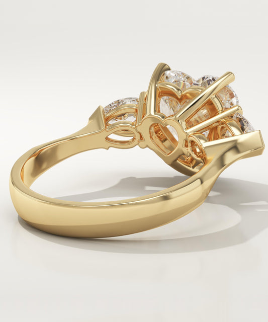 Heart Cut Three Stone Lab-Grown Diamond Engagement Ring