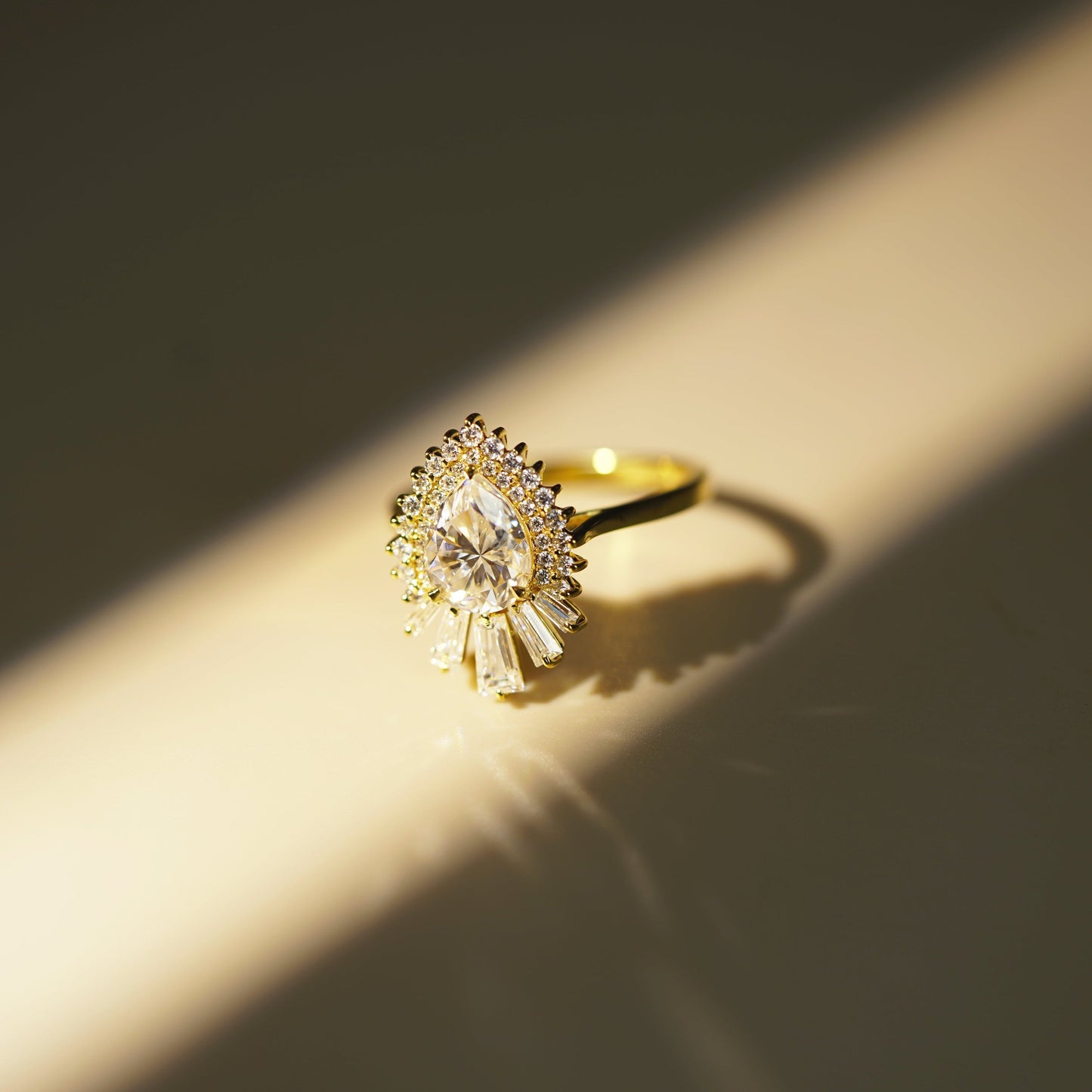 Pear Cut Cluster Lab-Grown Diamond Engagement Ring