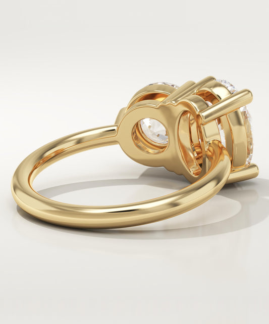 3.85 TCW Oval & Round Cut Toi Et Moi Lab-Grown Diamond Engagement Ring