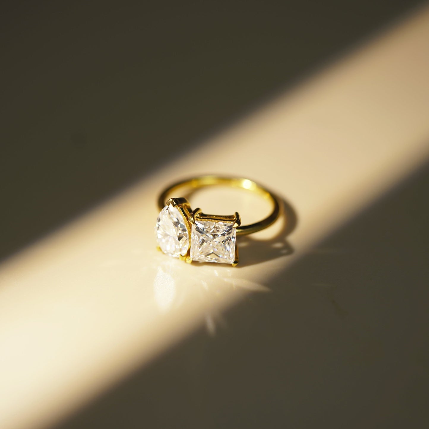 4.75 TCW Princess & Pear Cut Toi Et Moi Lab-Grown Diamond Engagement Ring