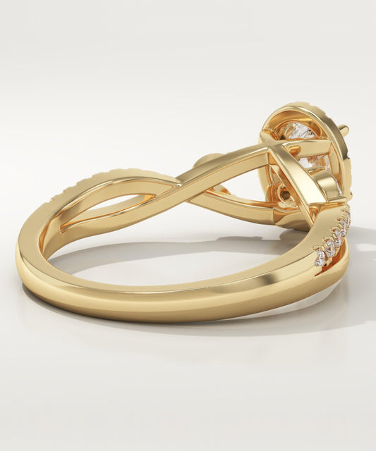 Oval Cut Cluster Lab-Grown Diamond Engagement Ring