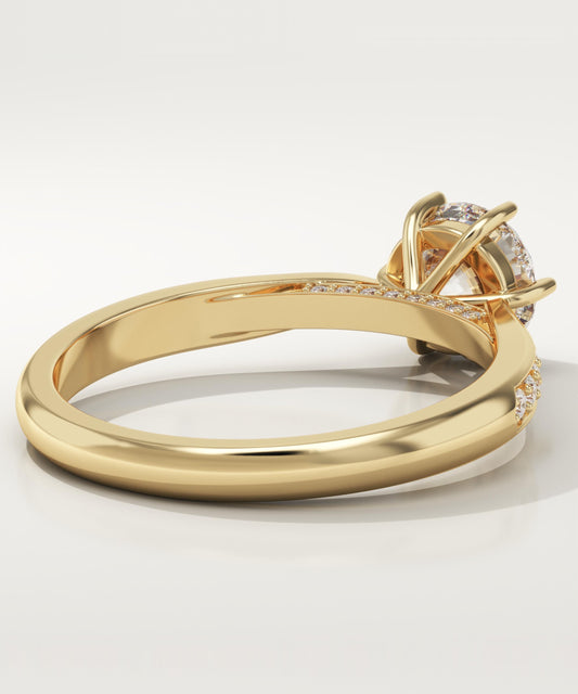 Round Cut Pave Lab-Grown Diamond Engagement Ring