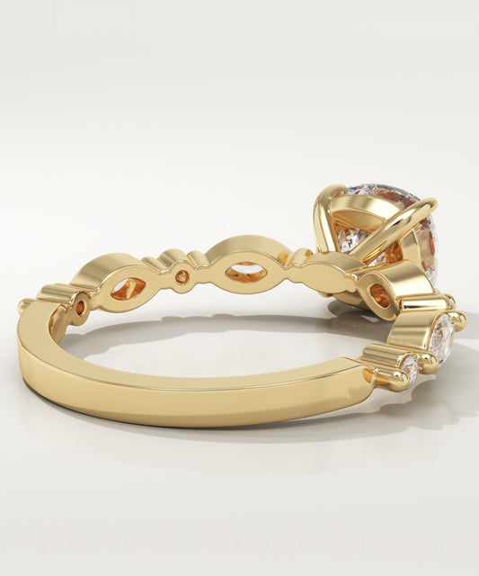 Cushion Cut Pave Lab-Grown Diamond Engagement Ring