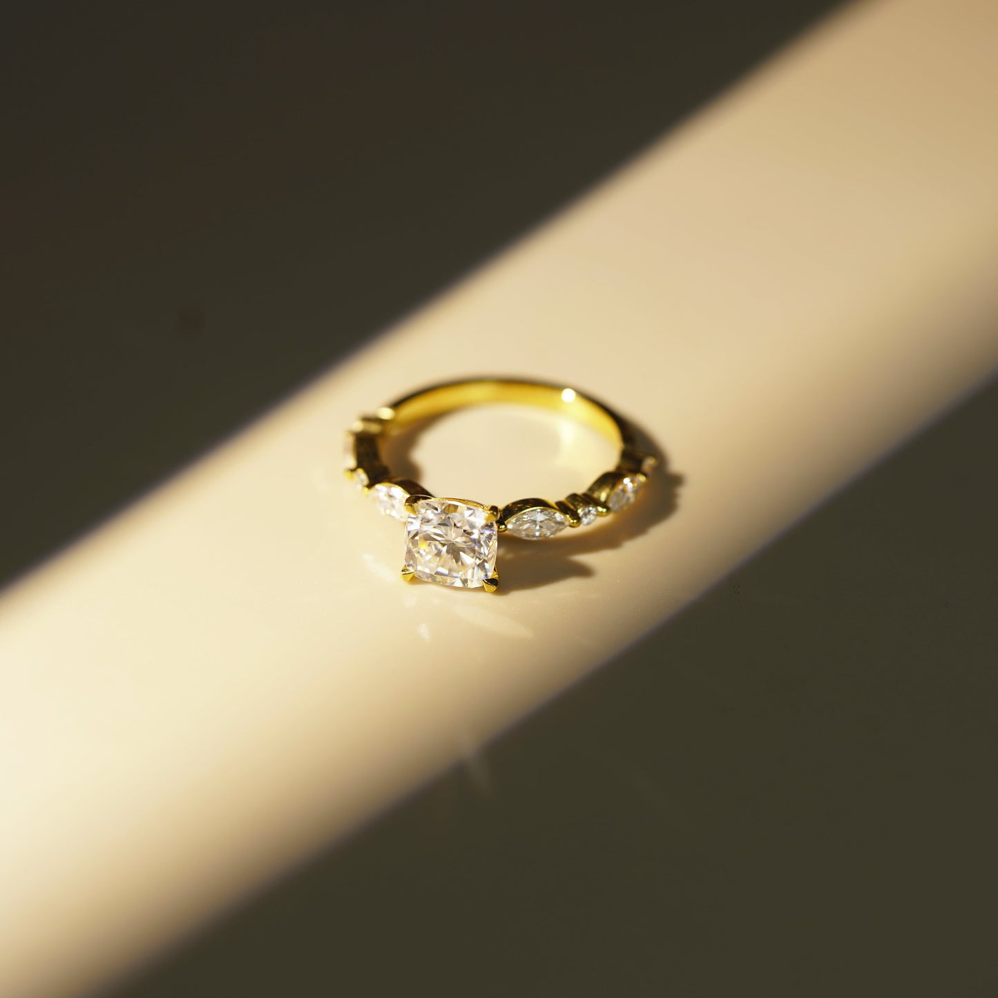 Cushion Cut Pave Lab-Grown Diamond Engagement Ring