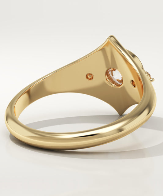 Round Cut Three Stone Lab-Grown Diamond Engagement Ring