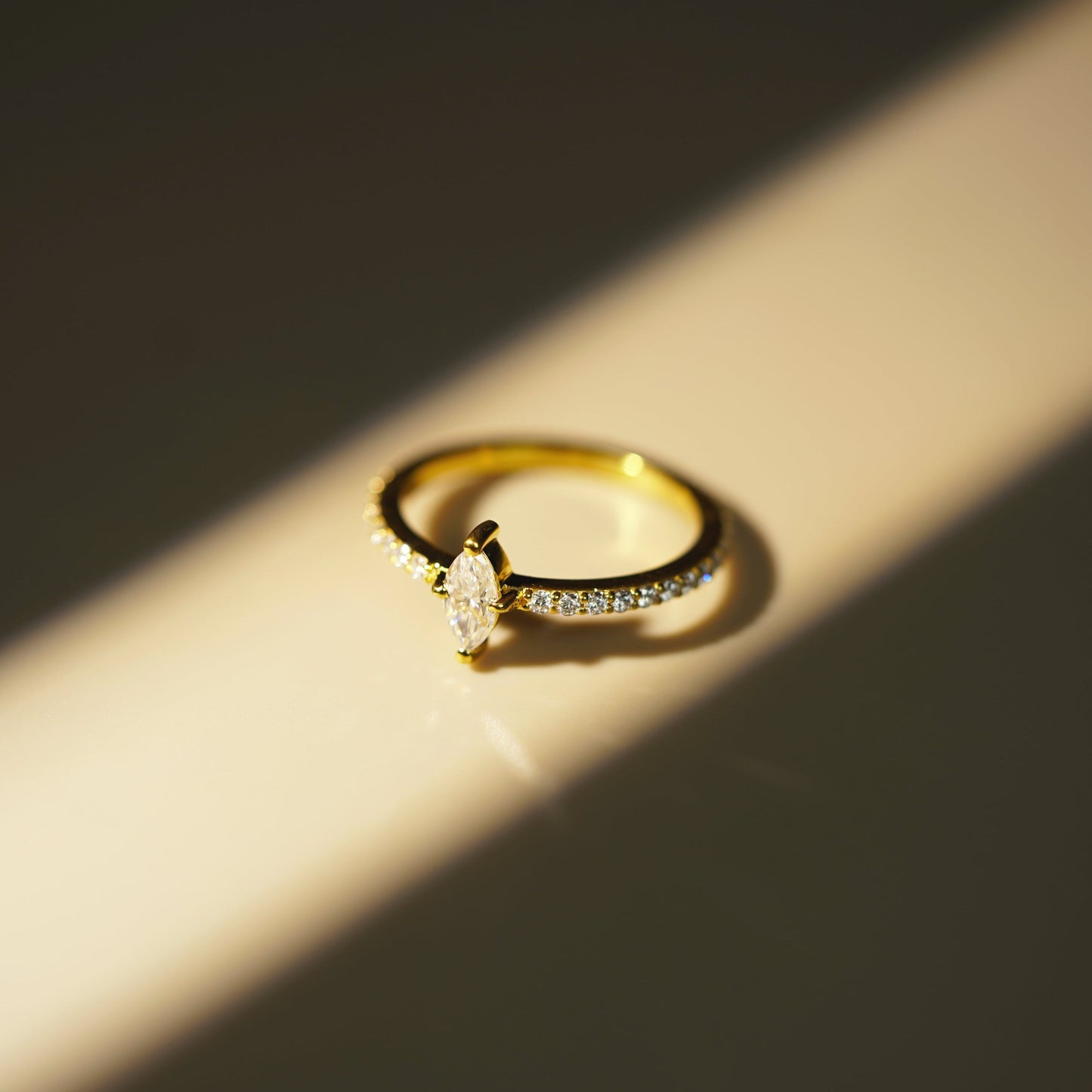 Marquise Cut Pave Lab-Grown Diamond Engagement Ring