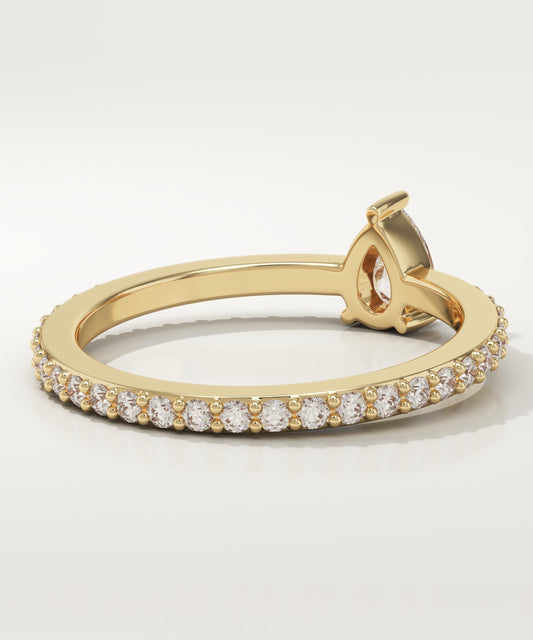 Pear Cut Pave Lab-Grown Diamond Engagement Ring