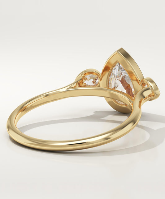 Pear Cut Three Stone Lab-Grown Diamond Engagement Ring