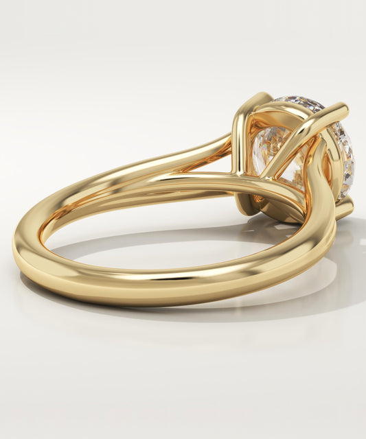 Round Cut Solitaire Split Shank Lab-Grown Diamond Engagement Ring