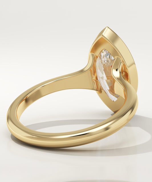 Marquise Cut Bezel Lab-Grown Diamond Engagement Ring