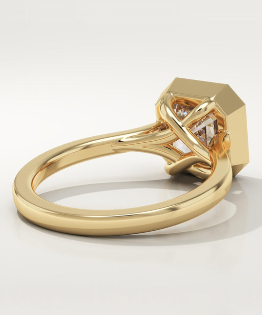 Asscher Cut Bezel Lab-Grown Diamond Engagement Ring