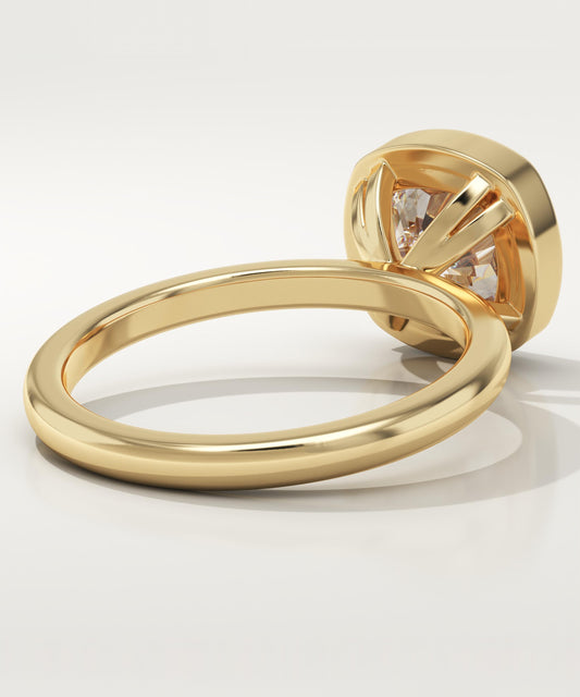 Cushion Cut Bezel Lab-Grown Diamond Engagement Ring