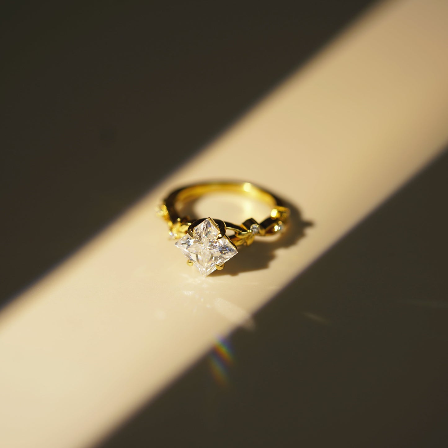 Princess Cut Nature Inspired Lab-Grown Diamond Engagement Ring