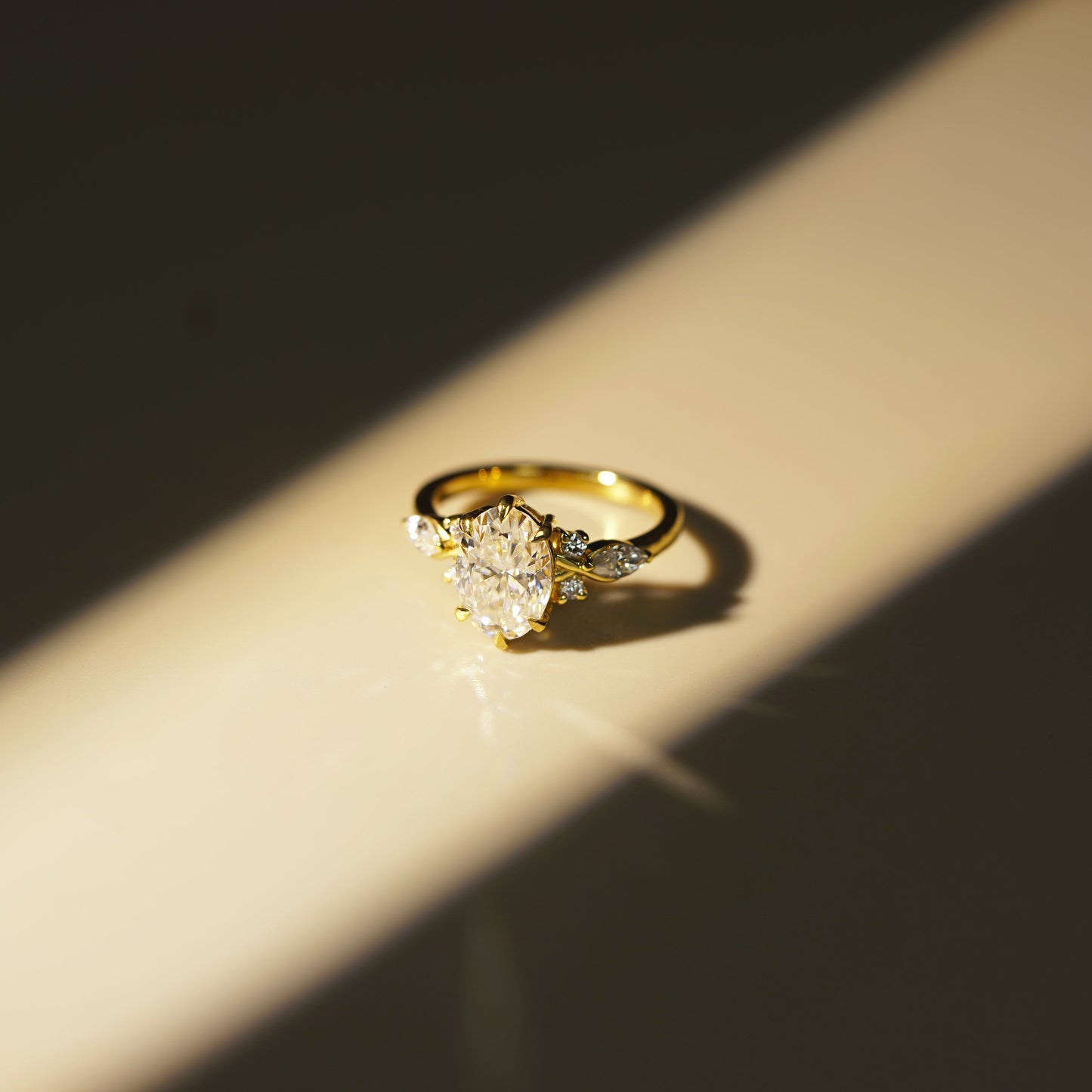 Oval Cut Nature Inspired Lab-Grown Diamond Engagement Ring