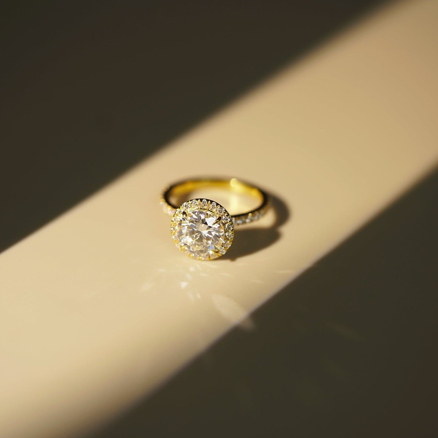 Round Cut Halo & Pave Lab-Grown Diamond Engagement Ring