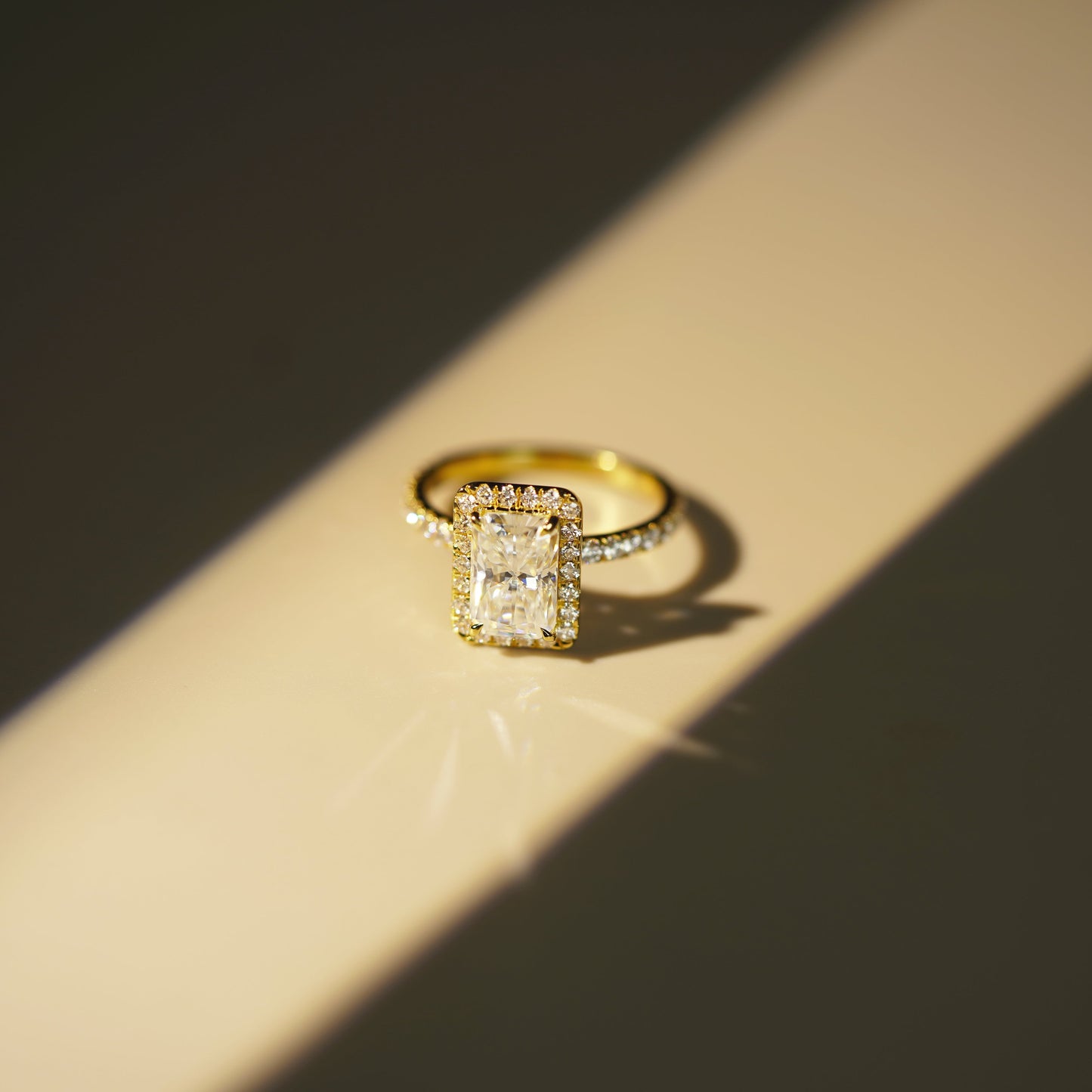 Radiant Cut Halo & Pave Lab-Grown Diamond Engagement Ring