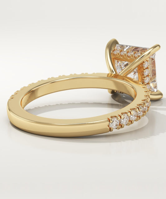 Princess Cut Hidden Halo & Pave Lab-Grown Diamond Engagement Ring
