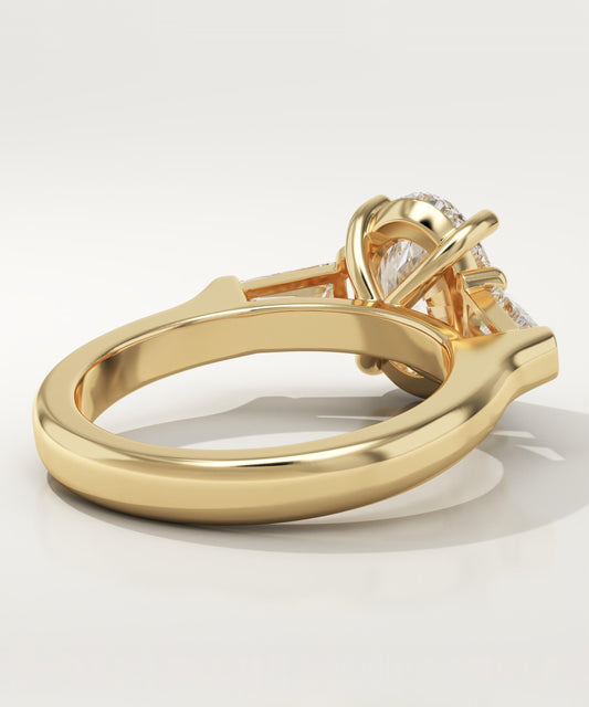 Oval Cut Three Stone Lab-Grown Diamond Engagement Ring