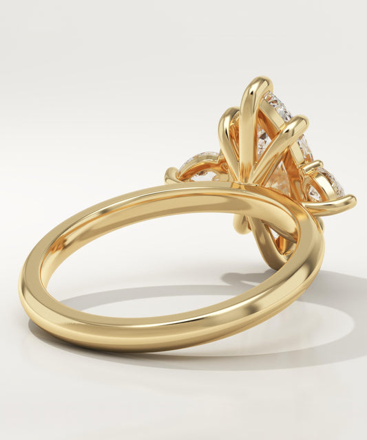 Marquise Cut Three Stone Lab-Grown Diamond Engagement Ring