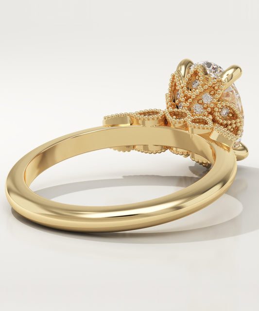 Oval Cut Cluster Lab-Grown Diamond Engagement Ring